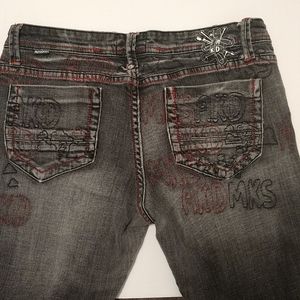 Akademiks Black Jeans w/ Red Trim sz 12